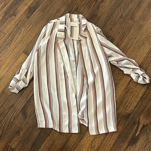 White, orange and black stripe cardigan in blazer style